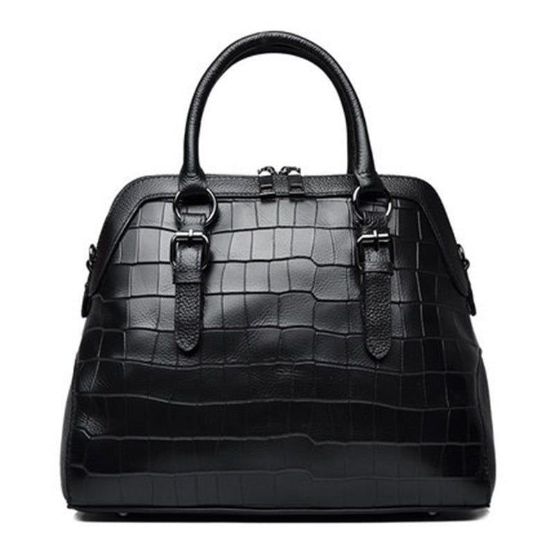 Genuine leather seashell bag fashion crocodile pattern cowhide ladies handbag shoulder bag big bag temperament handbag.bag