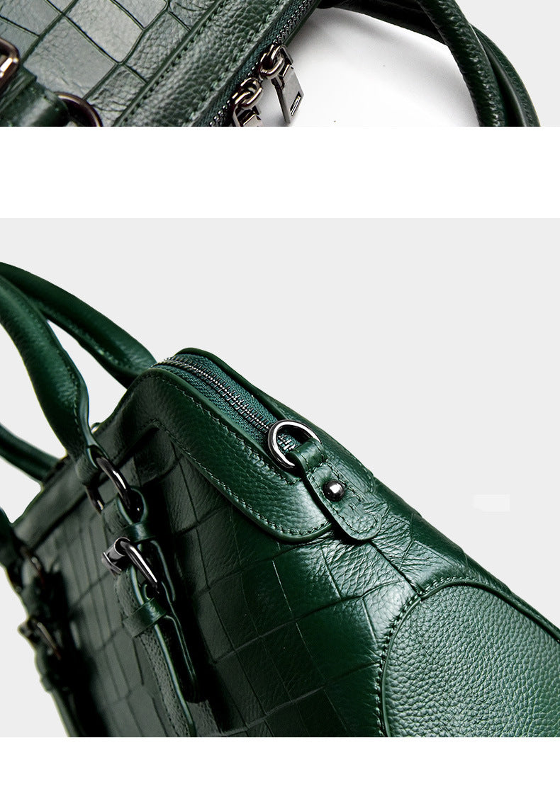 Genuine leather seashell bag fashion crocodile pattern cowhide ladies handbag shoulder bag big bag temperament handbag.bag