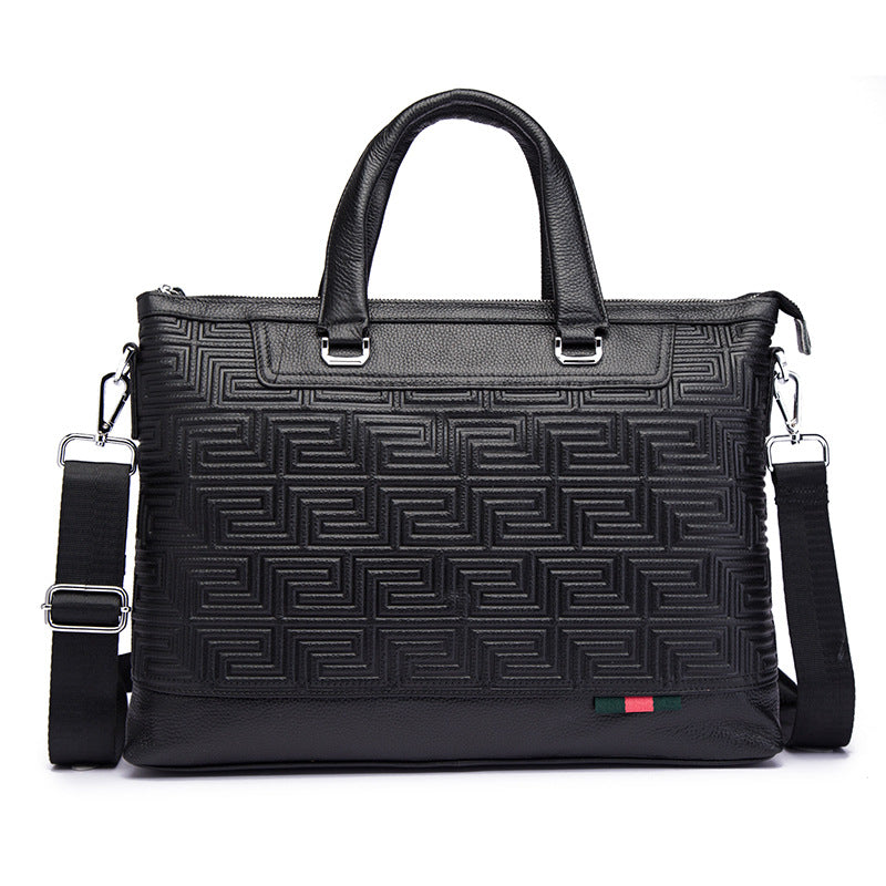 Men's Handbag Briefcase Cowhide Genuine Leather Business Men Computer Bag