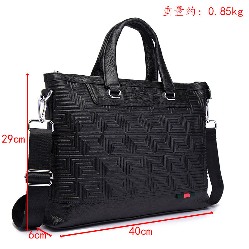 Men's Handbag Briefcase Cowhide Genuine Leather Business Men Computer Bag