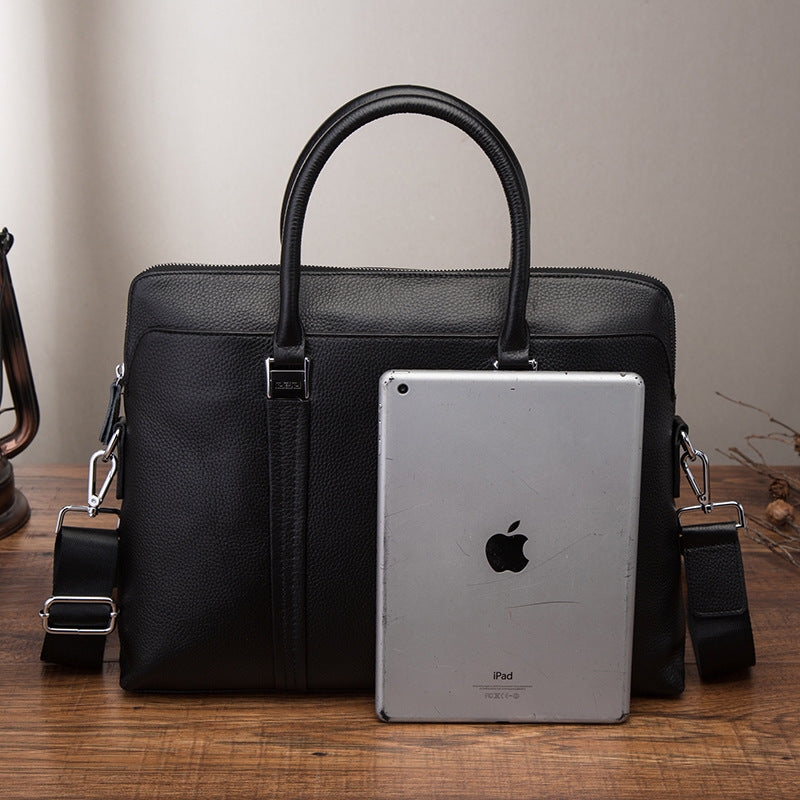 Men's Handbags Cowhide Genuine Leather Business Briefcase Retro Men's Computer Bags