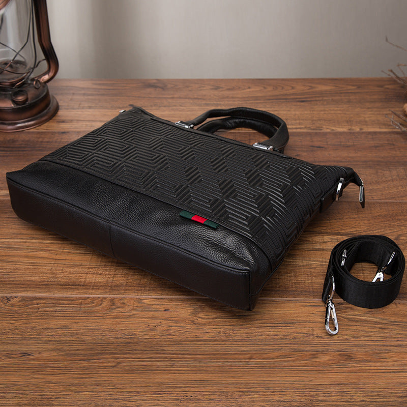 Men's Handbag Briefcase Cowhide Genuine Leather Business Men Computer Bag