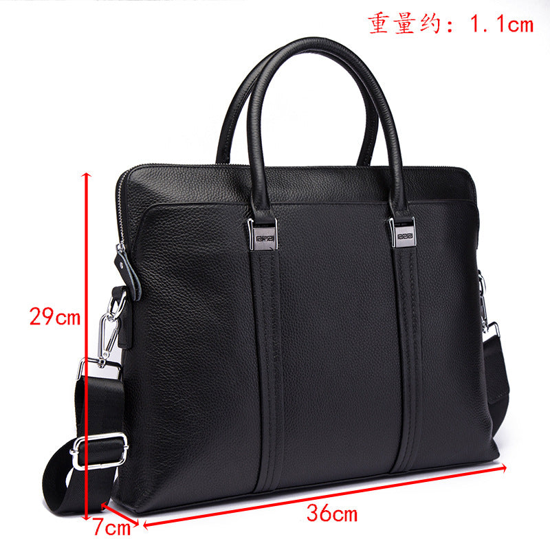 Men's Handbags Cowhide Genuine Leather Business Briefcase Retro Men's Computer Bags