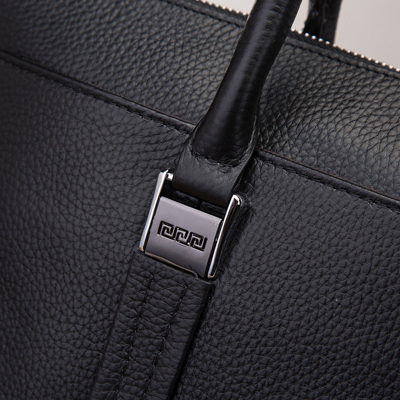 Men's Handbags Cowhide Genuine Leather Business Briefcase Retro Men's Computer Bags