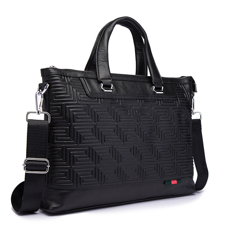 Men's Handbag Briefcase Cowhide Genuine Leather Business Men Computer Bag