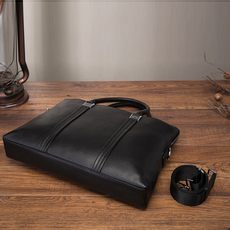 Men's Handbags Cowhide Genuine Leather Business Briefcase Retro Men's Computer Bags