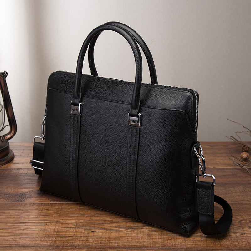 Men's Handbags Cowhide Genuine Leather Business Briefcase Retro Men's Computer Bags