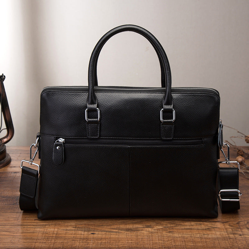 Men's Handbags Cowhide Genuine Leather Business Briefcase Retro Men's Computer Bags