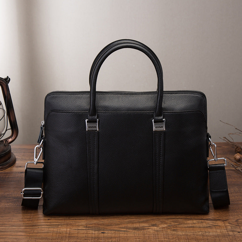 Men's Handbags Cowhide Genuine Leather Business Briefcase Retro Men's Computer Bags