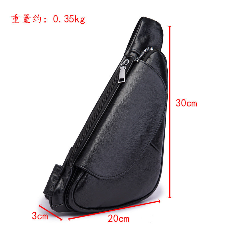 Men's Bust Bag Genuine Cowhide Leather Retro Outdoor Travel Versatile Men's Crossbody Bag