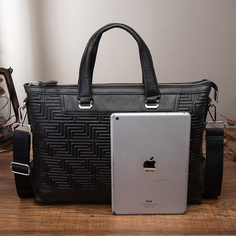 Men's Handbag Briefcase Cowhide Genuine Leather Business Men Computer Bag