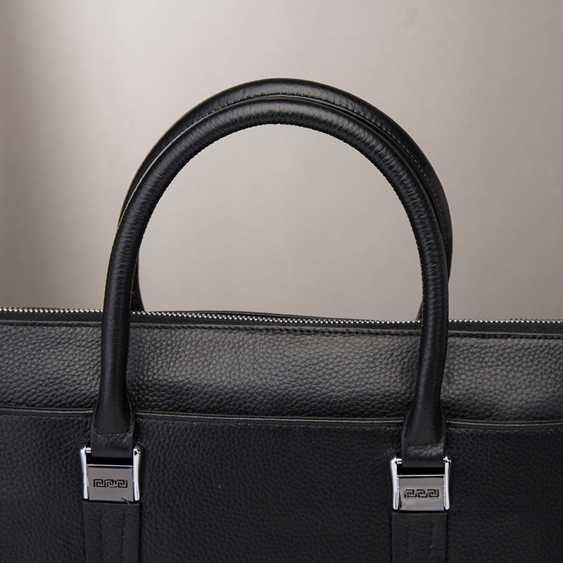 Men's Handbags Cowhide Genuine Leather Business Briefcase Retro Men's Computer Bags