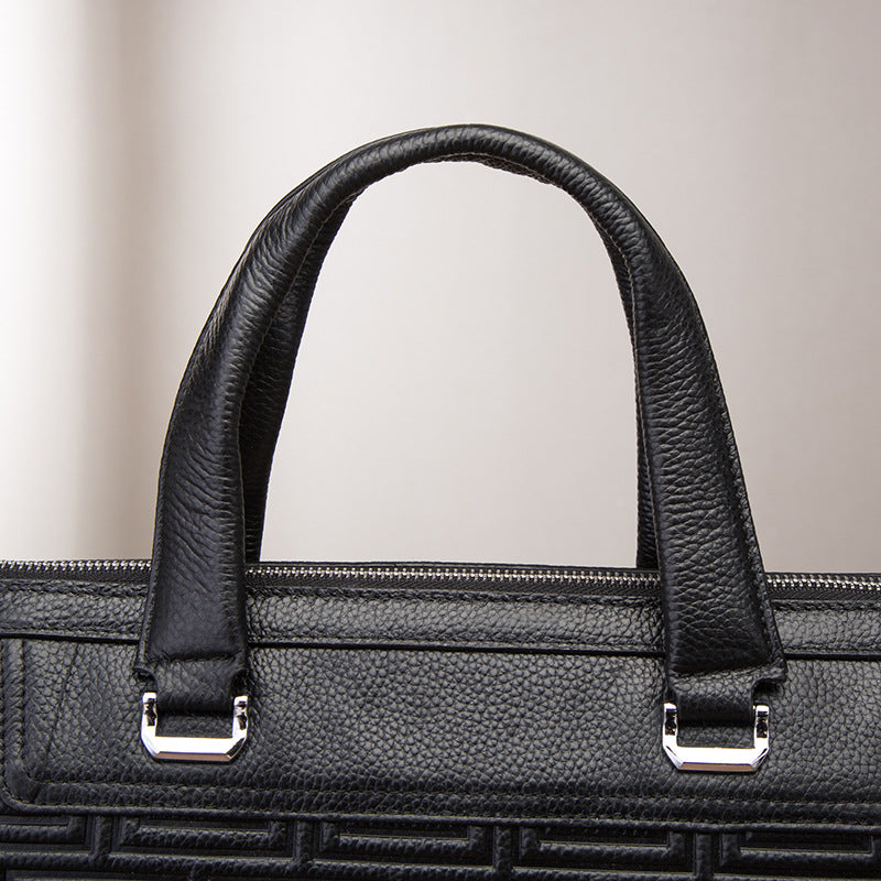 Men's Handbag Briefcase Cowhide Genuine Leather Business Men Computer Bag