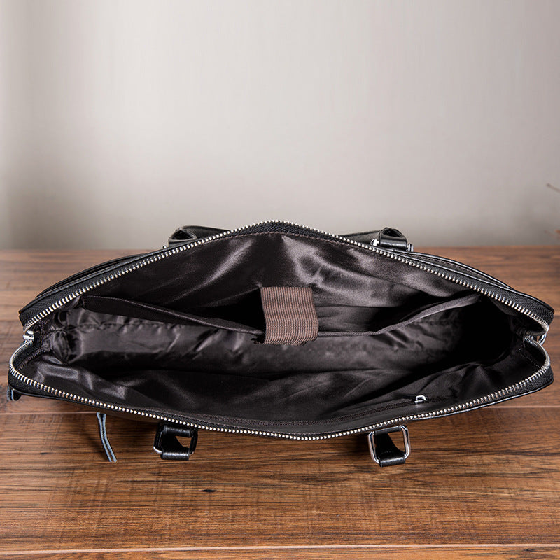 Men's Handbags Cowhide Genuine Leather Business Briefcase Retro Men's Computer Bags