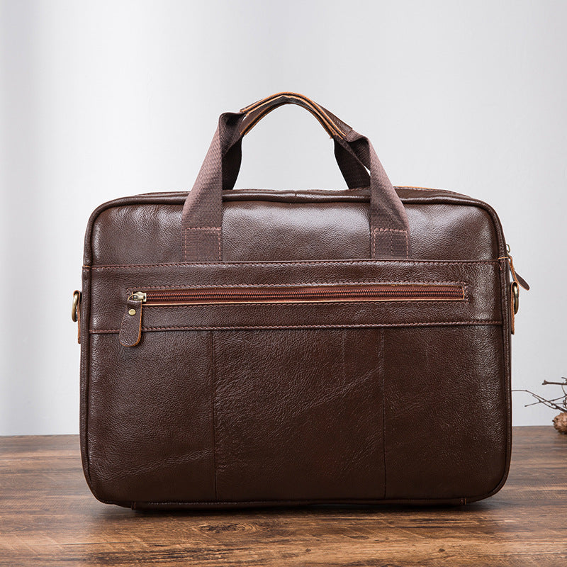 Men's Handbag Business Briefcase Cowhide Genuine Leather Retro Computer Bag for Men