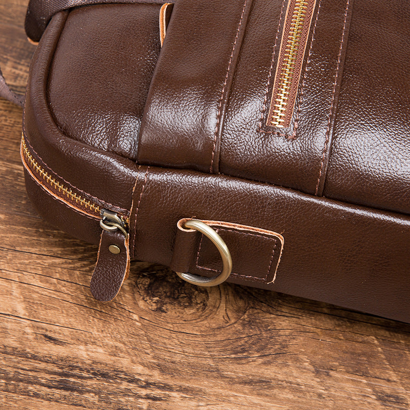 Men's Handbag Business Briefcase Cowhide Genuine Leather Retro Computer Bag for Men