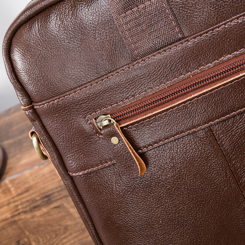 Men's Handbag Business Briefcase Cowhide Genuine Leather Retro Computer Bag for Men