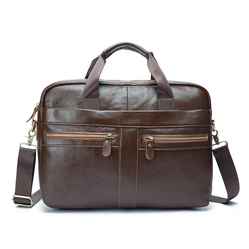Men's Handbag Business Briefcase Cowhide Genuine Leather Retro Computer Bag for Men
