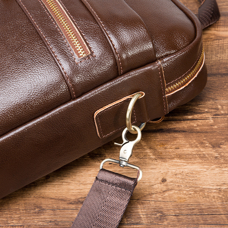Men's Handbag Business Briefcase Cowhide Genuine Leather Retro Computer Bag for Men