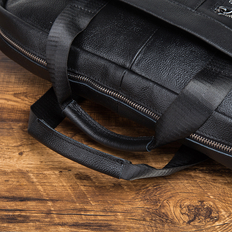Men's Handbag Business Briefcase Cowhide Genuine Leather Retro Computer Bag for Men