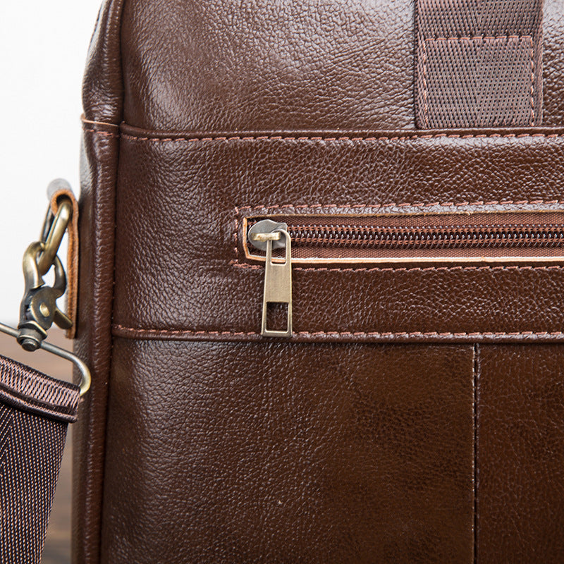 Men's Briefcase Genuine Cowhide Leather Retro Business Computer Bag Men's Handbag