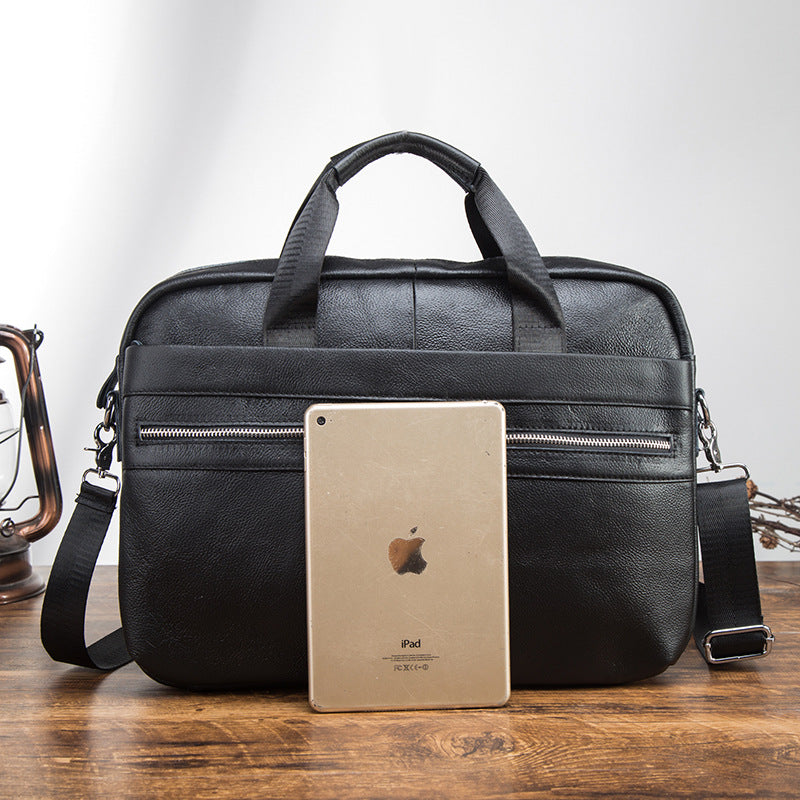 Men's Handbag Business Briefcase Cowhide Genuine Leather Retro Computer Bag for Men