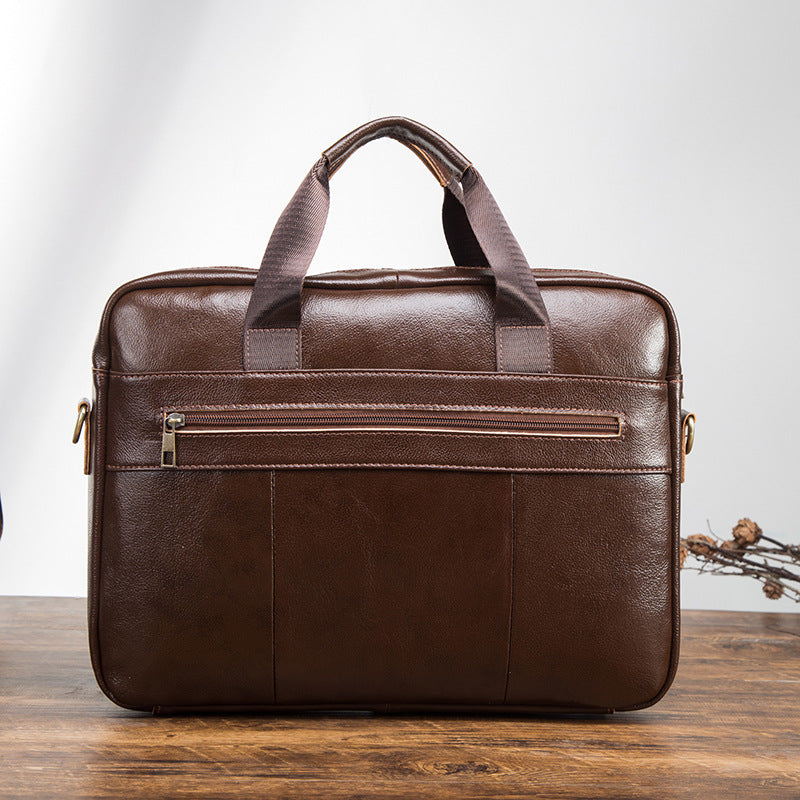 Men's Briefcase Genuine Cowhide Leather Retro Business Computer Bag Men's Handbag