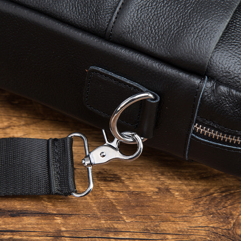 Men's Briefcase Genuine Cowhide Leather Retro Business Handbag Men's Computer Bag