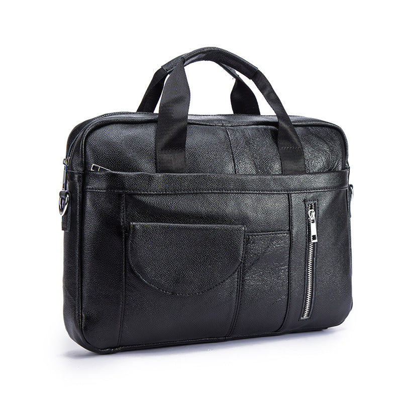 Men's Briefcase Genuine Cowhide Leather Retro Business Computer Bag Men's Handbag