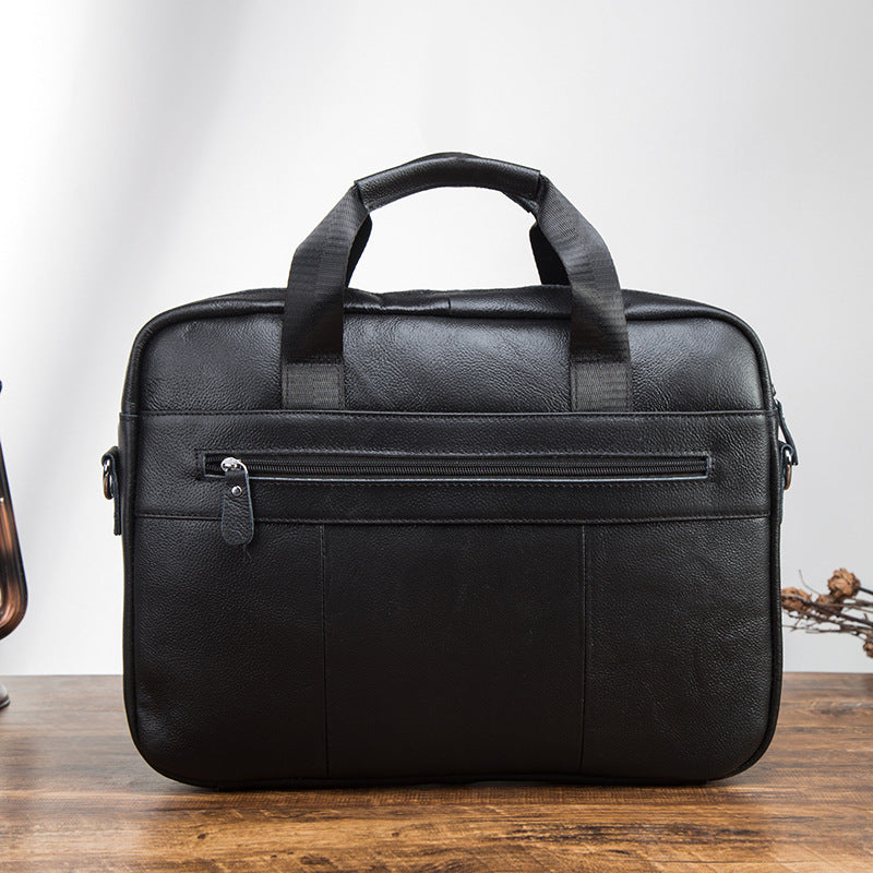Men's Handbag Business Briefcase Cowhide Genuine Leather Retro Computer Bag for Men