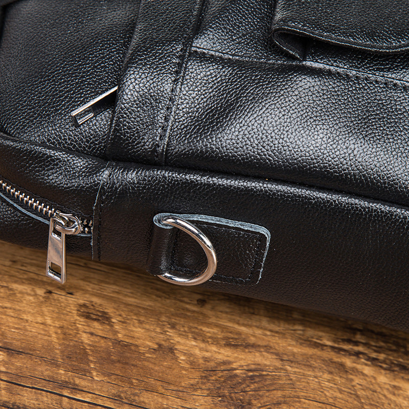 Men's Briefcase Genuine Cowhide Leather Retro Business Computer Bag Men's Handbag