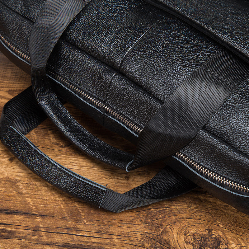 Men's Briefcase Genuine Cowhide Leather Retro Business Computer Bag Men's Handbag