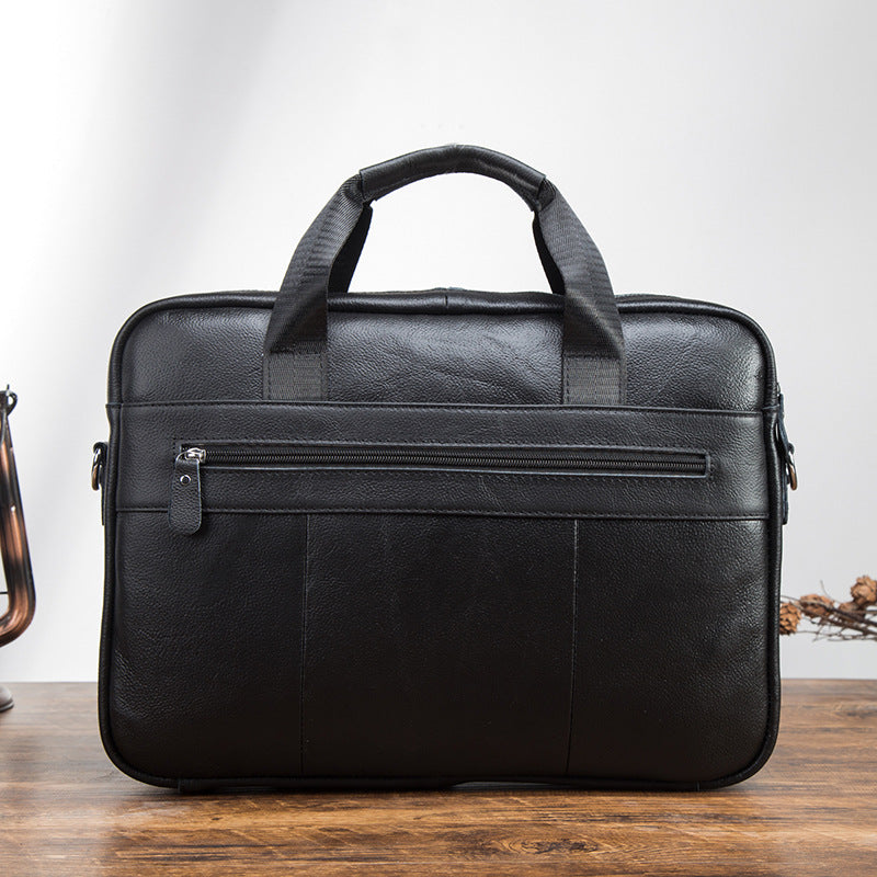 Men's Briefcase Genuine Cowhide Leather Retro Business Handbag Men's Computer Bag