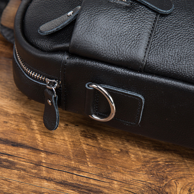 Men's Briefcase Genuine Cowhide Leather Retro Business Handbag Men's Computer Bag