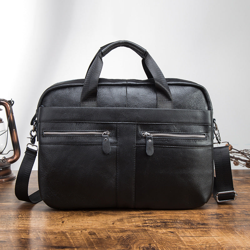 Men's Handbag Business Briefcase Cowhide Genuine Leather Retro Computer Bag for Men