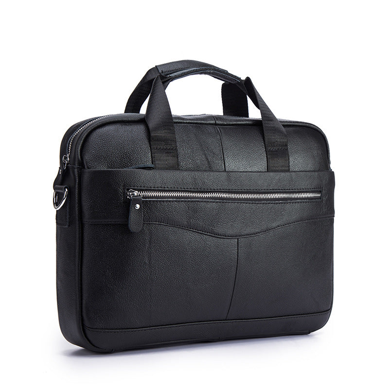 Men's Briefcase Genuine Cowhide Leather Retro Business Handbag Men's Computer Bag