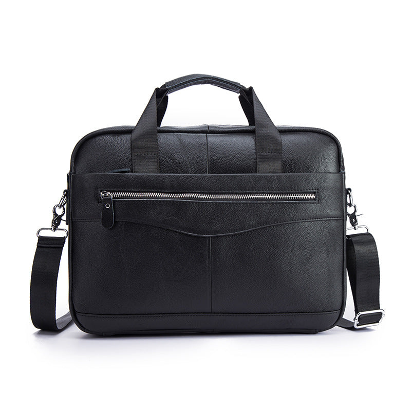 Men's Briefcase Genuine Cowhide Leather Retro Business Handbag Men's Computer Bag