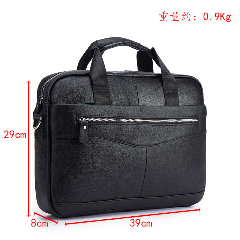 Men's Briefcase Genuine Cowhide Leather Retro Business Handbag Men's Computer Bag