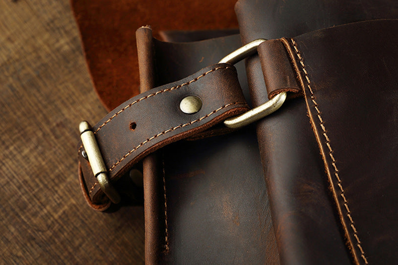 Men's Shoulder Bag Cambridge Bag Handmade Genuine Cowhide Leather Retro Handbag Unique Men's Crossbody Bag Messenger Bag