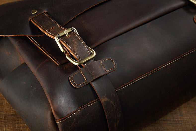 Men's Shoulder Bag Cambridge Bag Handmade Genuine Cowhide Leather Retro Handbag Unique Men's Crossbody Bag Messenger Bag