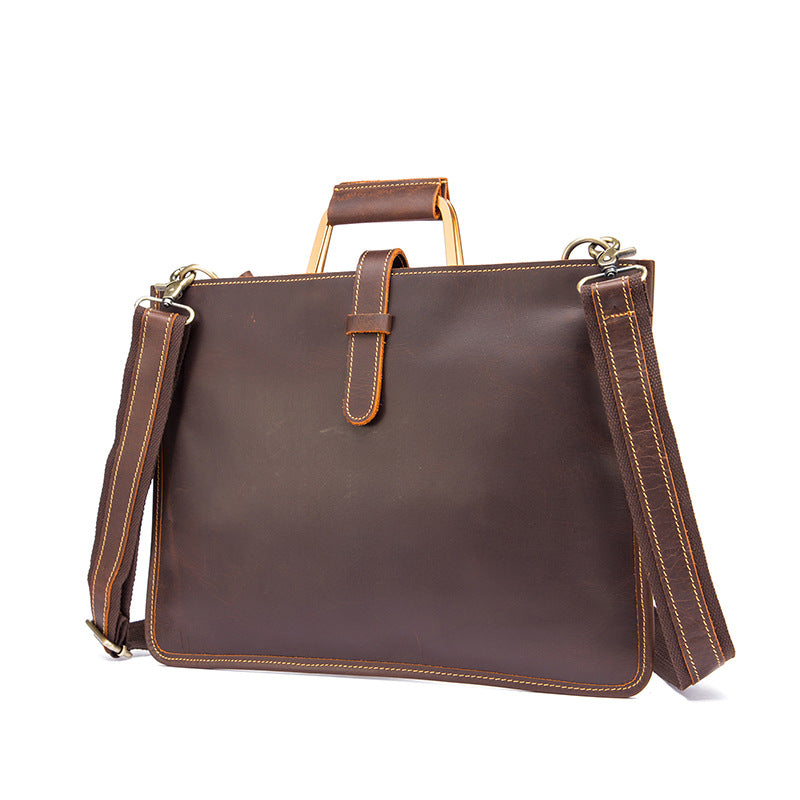 Men's Briefcase Business Handbag Cowhide Genuine Leather Retro Men Computer Bag