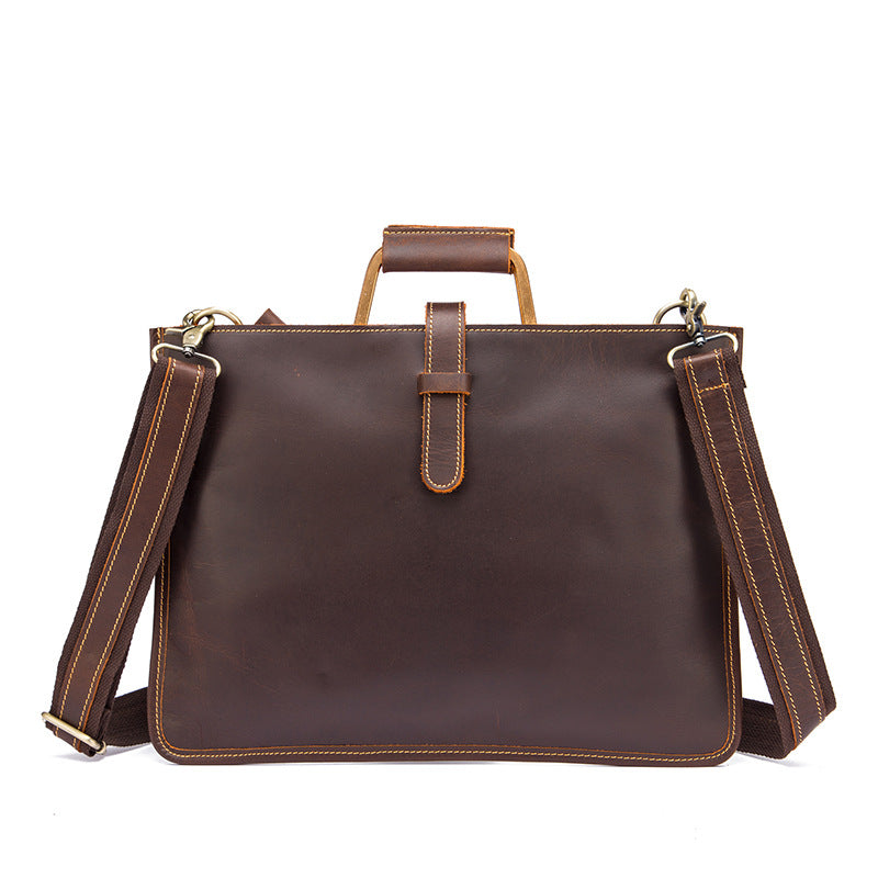Men's Briefcase Business Handbag Cowhide Genuine Leather Retro Men Computer Bag