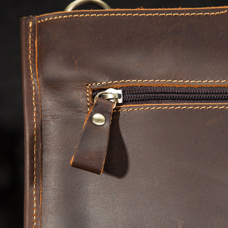 Men's Briefcase Business Handbag Cowhide Genuine Leather Retro Men Computer Bag