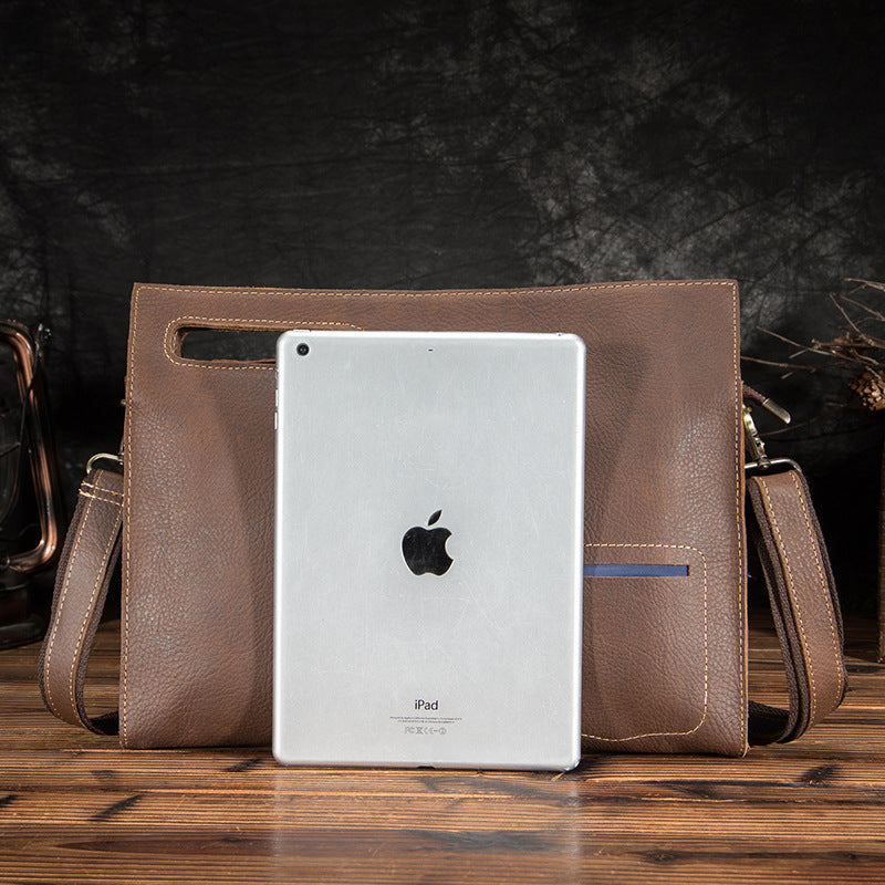 Men's briefcase genuine cowhide leather retro business men's computer bag