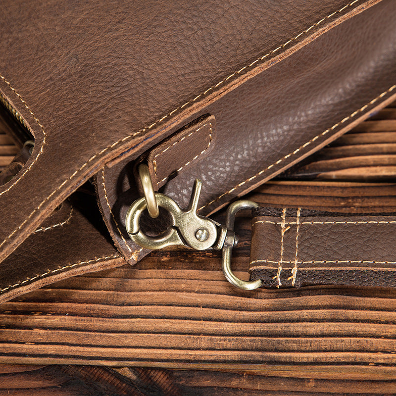 Men's briefcase genuine cowhide leather retro business men's computer bag