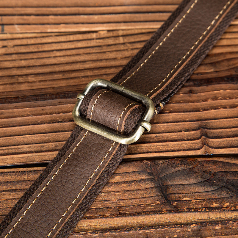 Men's briefcase genuine cowhide leather retro business men's computer bag