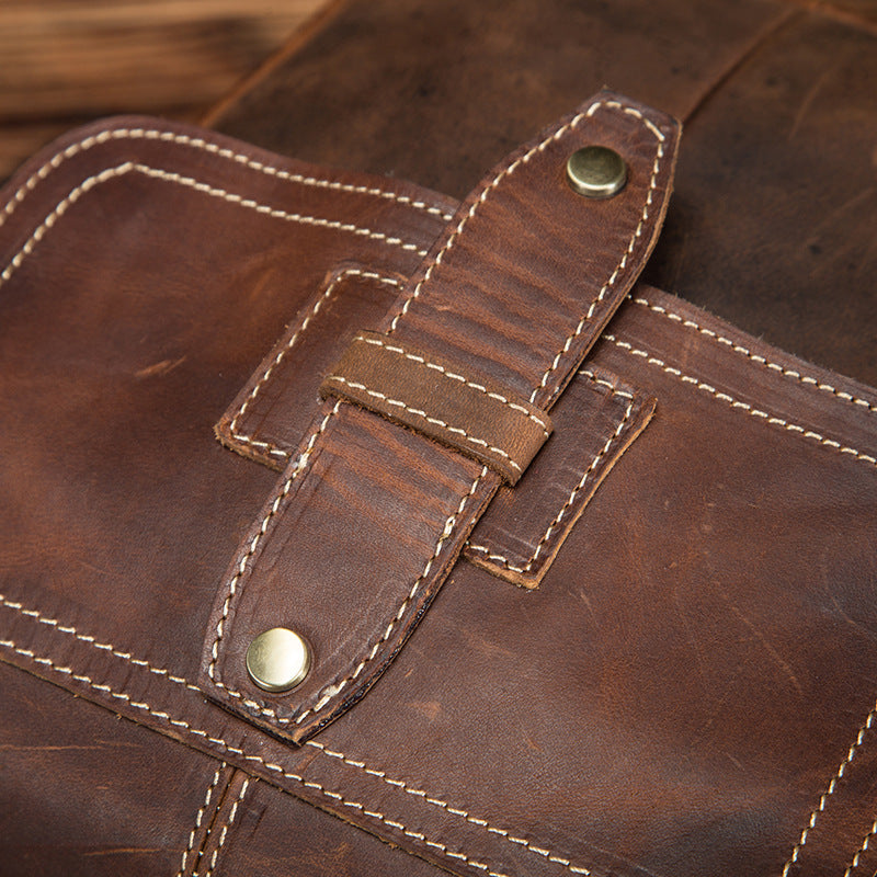 Men's Shoulder Bag Cowhide Genuine Leather Retro Outdoor Travel Crossbody Bag for Men