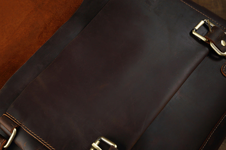 Men's Shoulder Bag Cambridge Bag Handmade Genuine Cowhide Leather Retro Handbag Unique Men's Crossbody Bag Messenger Bag