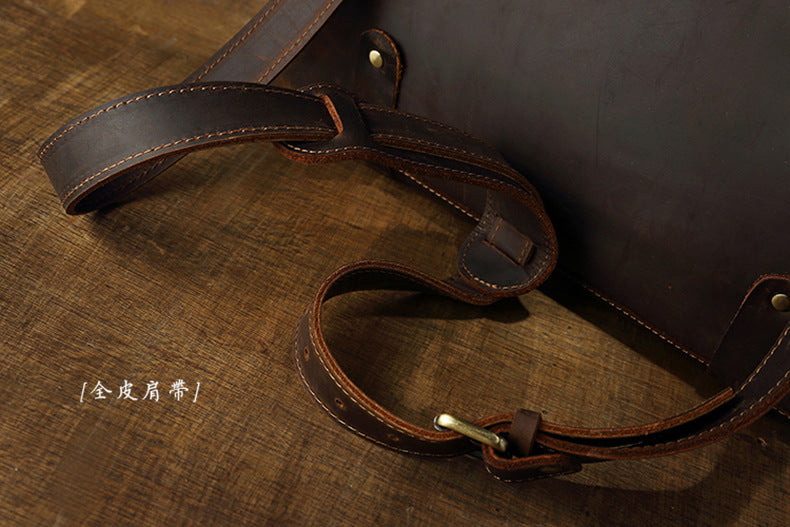 Men's Shoulder Bag Cambridge Bag Handmade Genuine Cowhide Leather Retro Handbag Unique Men's Crossbody Bag Messenger Bag