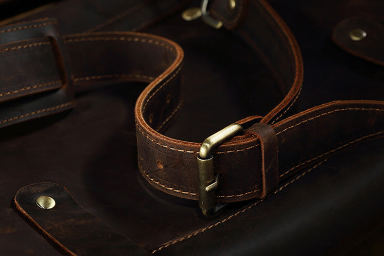 Men's Shoulder Bag Cambridge Bag Handmade Genuine Cowhide Leather Retro Handbag Unique Men's Crossbody Bag Messenger Bag